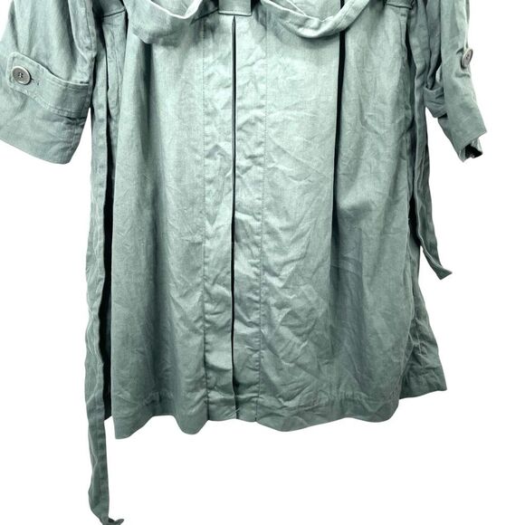Madewell Textural linen blend unlined Trench Coat Size XXS Architect Green - Picture 11 of 16